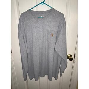 Carhartt‎ Gray Long Sleeve Pocket T Shirt Size XL